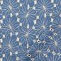 Preview: Double Gauze in Jeansblau mit großer Blumenstickerei